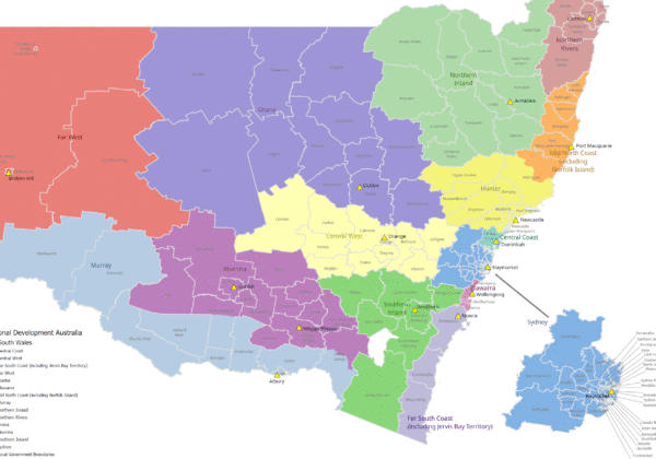 Regional NSW map